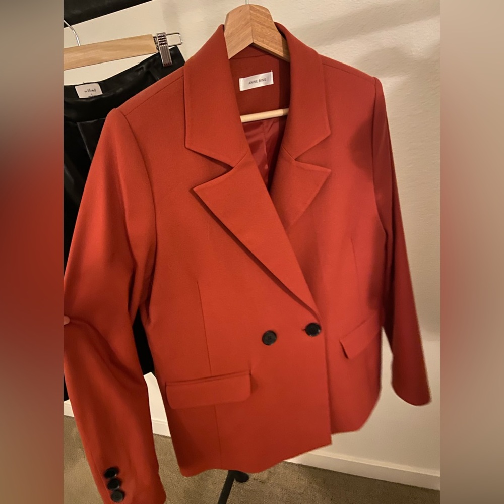 ANINE BING Becky boxy blazer - rust color